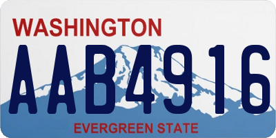 WA license plate AAB4916
