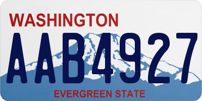WA license plate AAB4927