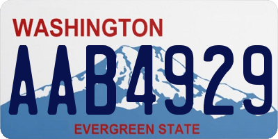 WA license plate AAB4929