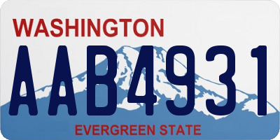 WA license plate AAB4931