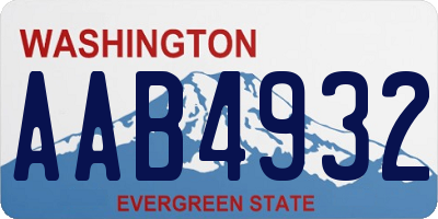 WA license plate AAB4932