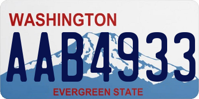 WA license plate AAB4933