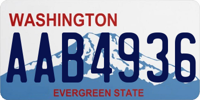 WA license plate AAB4936