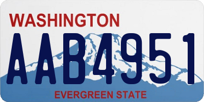 WA license plate AAB4951