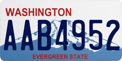 WA license plate AAB4952