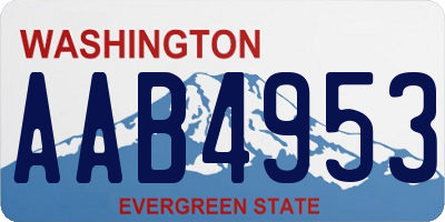 WA license plate AAB4953