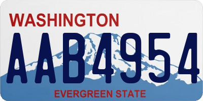 WA license plate AAB4954