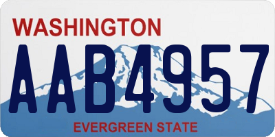 WA license plate AAB4957