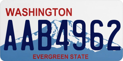 WA license plate AAB4962