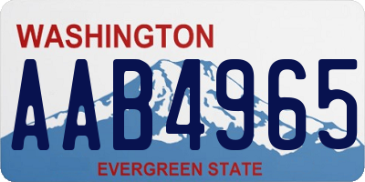 WA license plate AAB4965