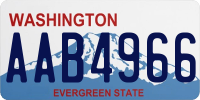 WA license plate AAB4966