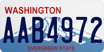 WA license plate AAB4972