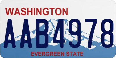 WA license plate AAB4978