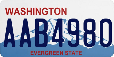 WA license plate AAB4980