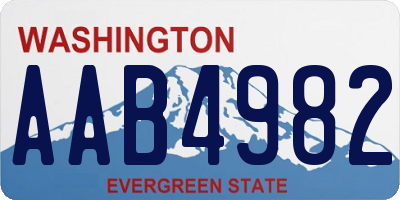 WA license plate AAB4982