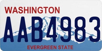 WA license plate AAB4983