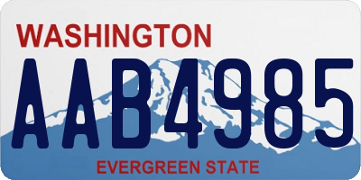 WA license plate AAB4985