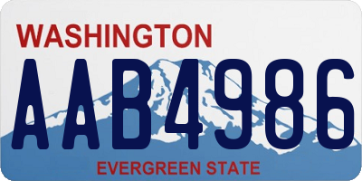 WA license plate AAB4986