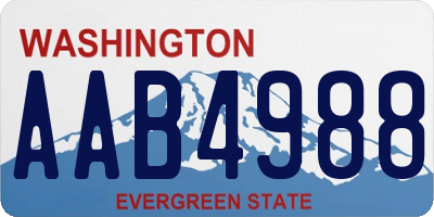 WA license plate AAB4988