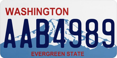 WA license plate AAB4989