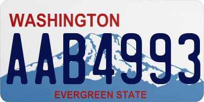WA license plate AAB4993
