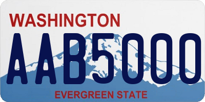 WA license plate AAB5000