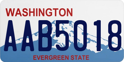 WA license plate AAB5018
