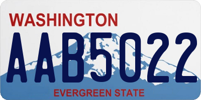 WA license plate AAB5022