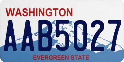 WA license plate AAB5027