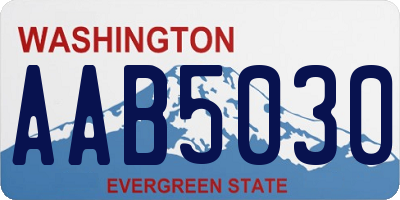 WA license plate AAB5030