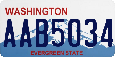 WA license plate AAB5034