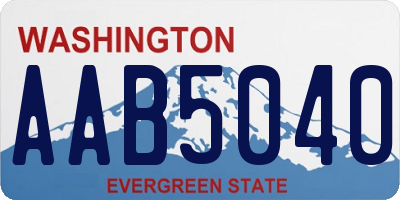WA license plate AAB5040
