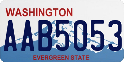 WA license plate AAB5053