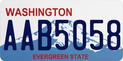 WA license plate AAB5058