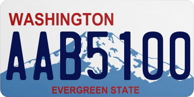 WA license plate AAB5100
