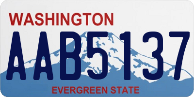 WA license plate AAB5137