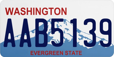 WA license plate AAB5139