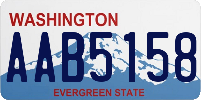 WA license plate AAB5158
