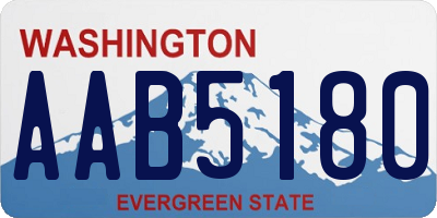 WA license plate AAB5180