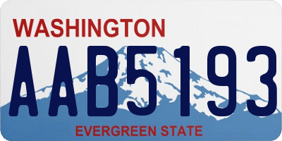 WA license plate AAB5193