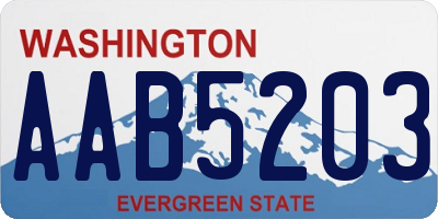 WA license plate AAB5203