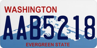WA license plate AAB5218