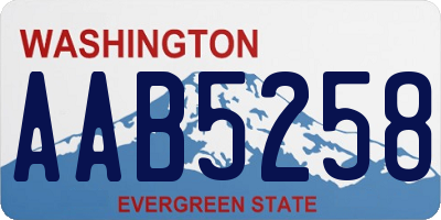 WA license plate AAB5258