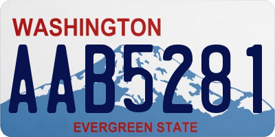 WA license plate AAB5281