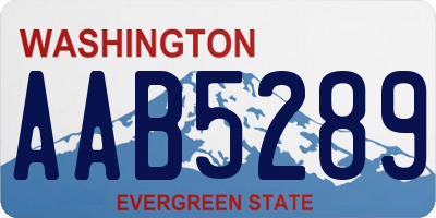 WA license plate AAB5289