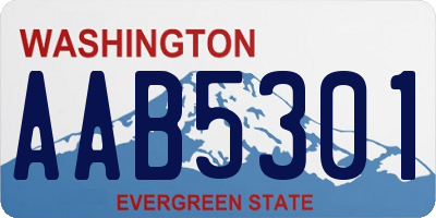 WA license plate AAB5301