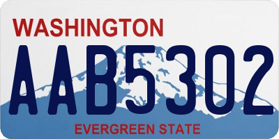 WA license plate AAB5302