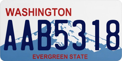 WA license plate AAB5318