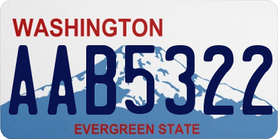 WA license plate AAB5322