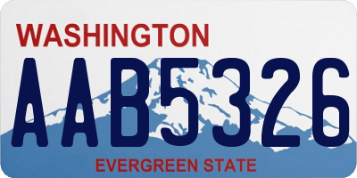 WA license plate AAB5326